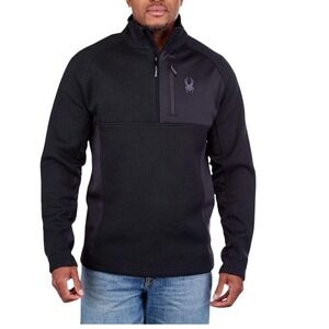 Spyder Men's Black 1/4 Zip Sweater Gait kit pullover SIZE XL